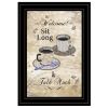 "Sit Long, Talk Much" by Artisan Trendy Decor 4U, Ready to Hang Framed Print, Black Frame