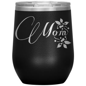 Insulated Wine Tumbler 12oz, Mom Floral Print, T40233
