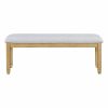 TREXM 6-Piece Retro 72'L Rectangular Dining Table Set with 4 Drawers, 4 Upholstered Chairs & 1 Bench for Dining Room (Natural Wood Wash)