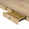 TREXM 6-Piece Retro 72'L Rectangular Dining Table Set with 4 Drawers, 4 Upholstered Chairs & 1 Bench for Dining Room (Natural Wood Wash)