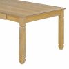 TREXM 6-Piece Retro 72'L Rectangular Dining Table Set with 4 Drawers, 4 Upholstered Chairs & 1 Bench for Dining Room (Natural Wood Wash)