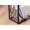54*30.5*21CM Leaf Pattern Iron Side Table Coffee Table Brown