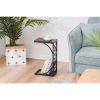 54*30.5*21CM Leaf Pattern Iron Side Table Coffee Table Brown