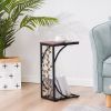 54*30.5*21CM Leaf Pattern Iron Side Table Coffee Table Brown