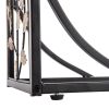 54*30.5*21CM Leaf Pattern Iron Side Table Coffee Table Brown