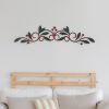 32 Inch Olive Branch Metal Wall Decor, Green And Brown