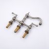 8 inch Centerset Bridge Kitchen Faucet with Brass Side Sprayer 2 Handles 4 Holes Antique Classic Heritage Deck-Mount Kitchen Sink Faucet