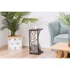 54*30.5*21CM Leaf Pattern Iron Side Table Coffee Table Brown