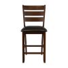Contemporary Dining 7pc Set Counter Height Table w Self-Storing Extension Leaf and 6x Counter Height Chairs Dark Oak Finish Dining Room Furniture