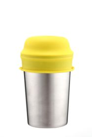 Anti-spill Leak-proof Silicone Straw Cup Lid (Option: Flat Mouth Yellow)
