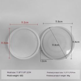 Epoxy Mold Diy Handmade Crystal Glue Resin Silicone Mold Homemade Plaster Tray Mat Coaster (Option: Round)