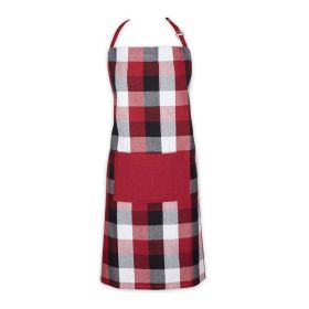 Household Using Tri Color Check Chef Apron (Color: As pic show, type: Style C)